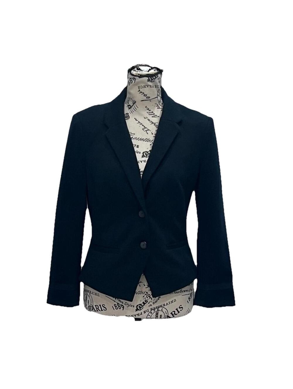 Forever 21 Vintage Y2K Navy Blue Knit Blazer Jacket Medium M Preppy Academia